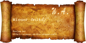 Wieser Anikó névjegykártya